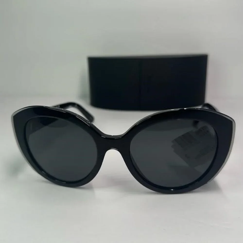 New Authentic- PRADA Dark Grey Cat Eye Ladies Sunglasses PR 01YS 09V5S0 54